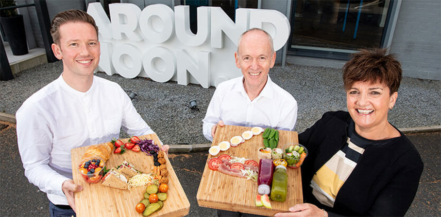 Around Noon - Pictured (L-R) are Gareth Chambers, CEO, Around Noon with Howard Farquhar, Chairman, Around Noon and Grainne McVeigh, Director of Scaling, Invest NI