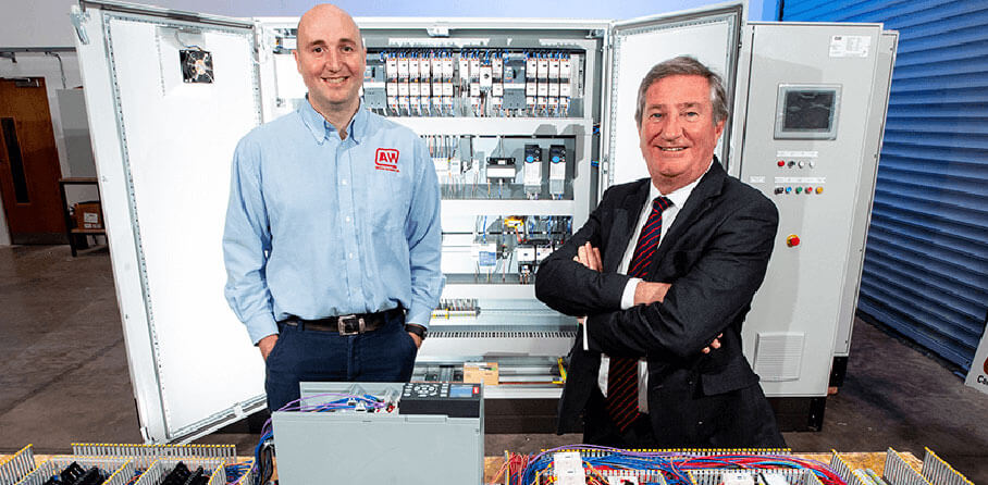 AW Control Systems - Pictured (L-R) are Andrew Willis, Managing Director, AW Control Systems Ltd with Bill Montgomery, Director of Advanced Manufacturing and Engineering, Invest NI