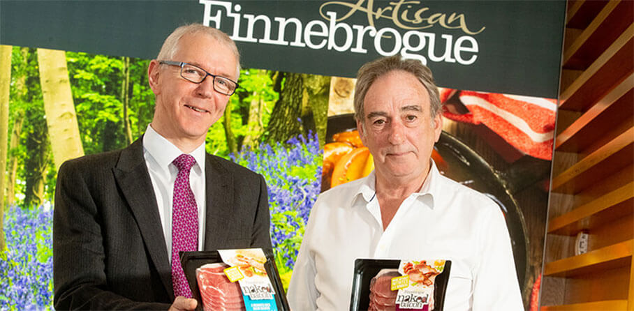 Finnebrogue - Pictured (L-R) are Brian Dolaghan, Executive Director of Business & Sector Development, Invest NI with Denis Lynn, Chairman of Finnebrogue Artisan