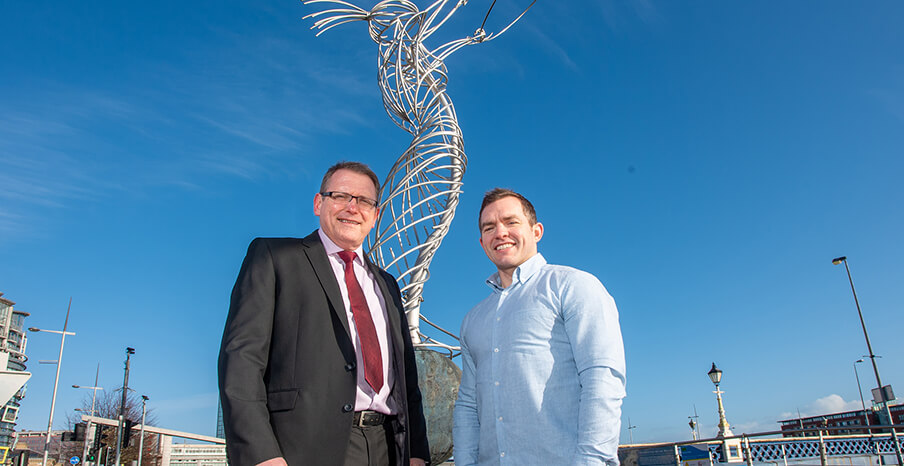 GlowFox - Pictured (L-R) are Derek Andrews, Head of International Investment, Invest NI with Conor O’Loughlin, co-founder and CEO, Glofox.