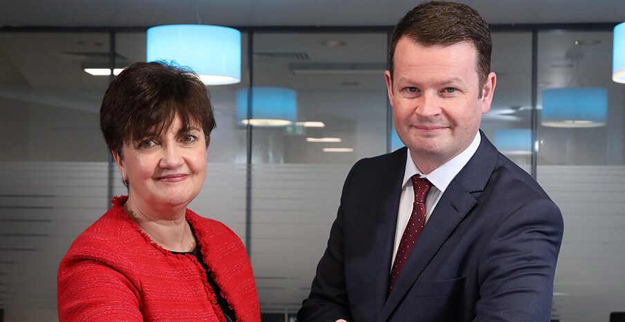 Seopa - Pictured (L-R) are Grainne McVeigh, Director of Scaling, Invest NI with Greg Wilson, CEO, Seopa.