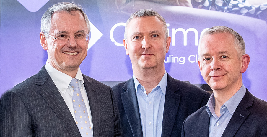 Pictured (L-R) are Kevin Holland, CEO, Invest NI with and Paul McMullan, CTO & Co-Founder and Dr Barry McCollum, CEO and co-founder, EventMAP.