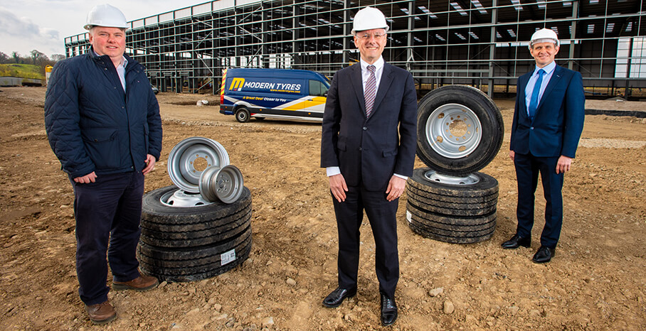 Pictured (L-R) are Rory Byrne, Director, Modern Tyres with Kevin Holland, CEO, Invest NI and James McKee, Financial Controller, Modern Tyres.