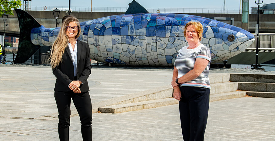 Pictured (L-R) is Rita Malosti, Head of Space Activities, Skytek with Dr Vicky Kell, Director of Innovation, Research and Development, Invest NI