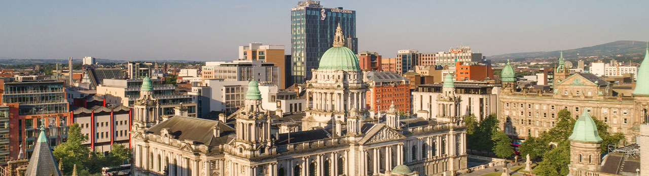 Image of Belfast City Hall with Grand Central behind.