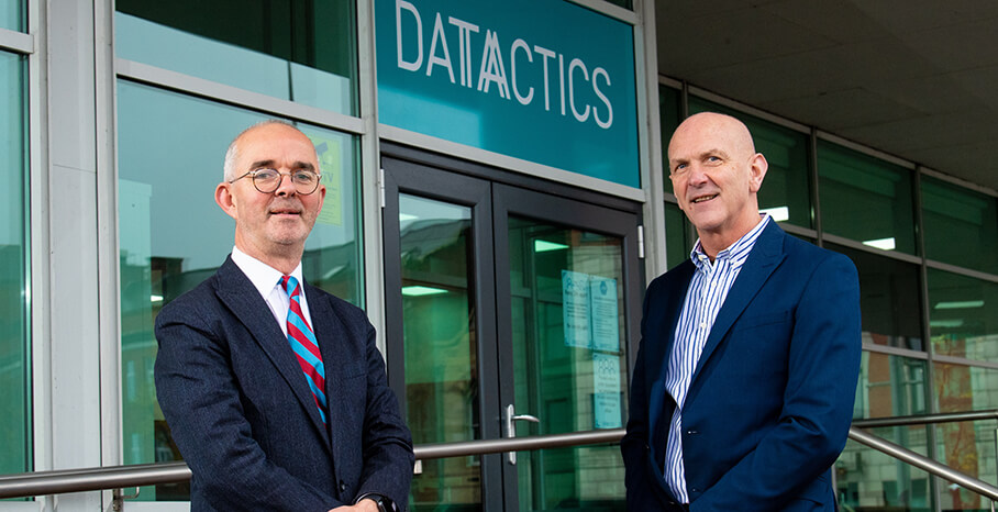 Pictured (L-R) is Stuart Harvey, CEO of Datactics with George McKinney, Director of Technology and Services, Invest NI.