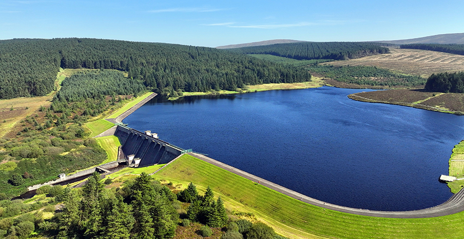 aerial view of Altnahinch reservoir