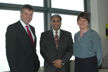 Alastair Hamilton, Suren Gupta, Allstate and Minister Foster at the British Consul General’s Residence.