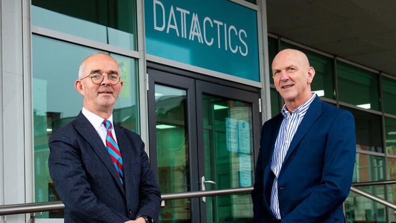 Pictured (L-R) is Stuart Harvey, CEO of Datactics with George McKinney, Director of Technology and Services, Invest NI.
